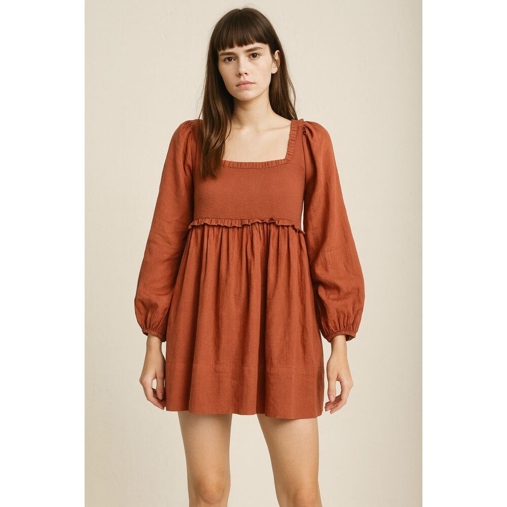 Erin Fetherston x Anthropologie Brown Empire Y2K Mini Dress  Women's Size Small